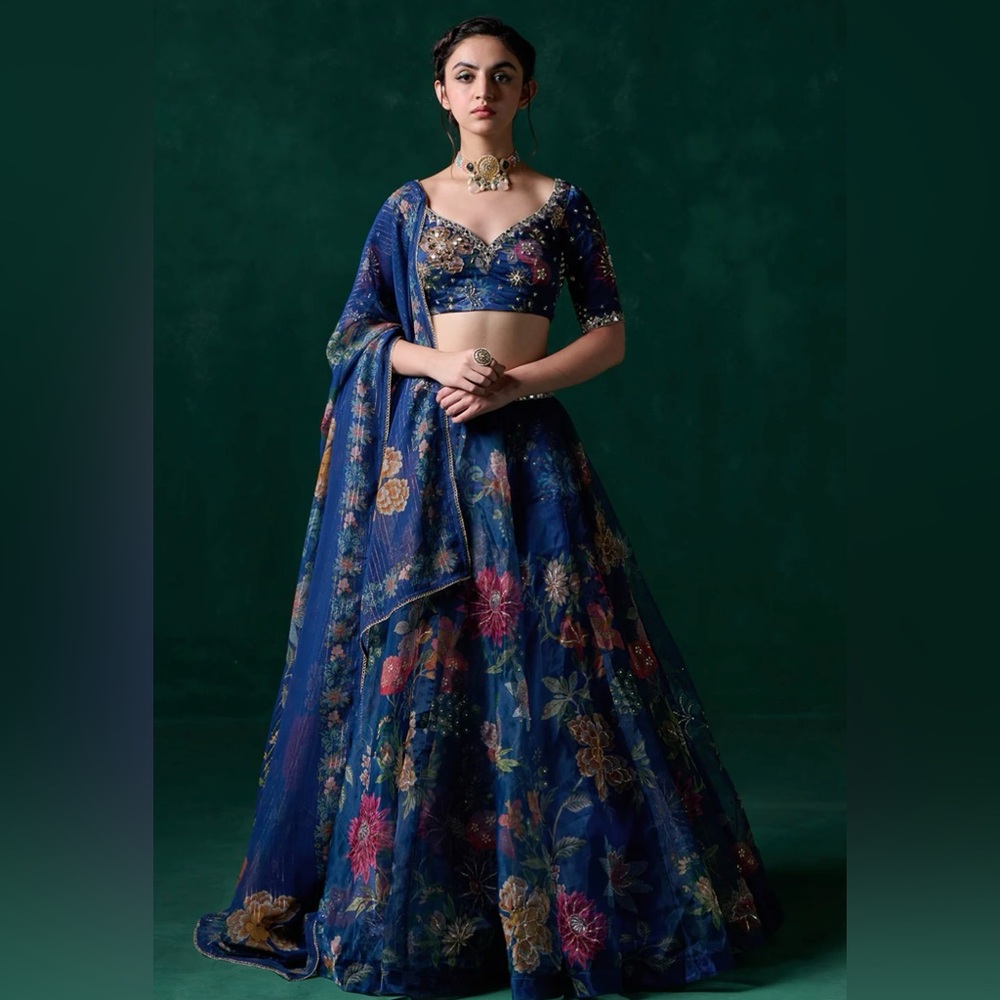 Deep Floral Lehenga